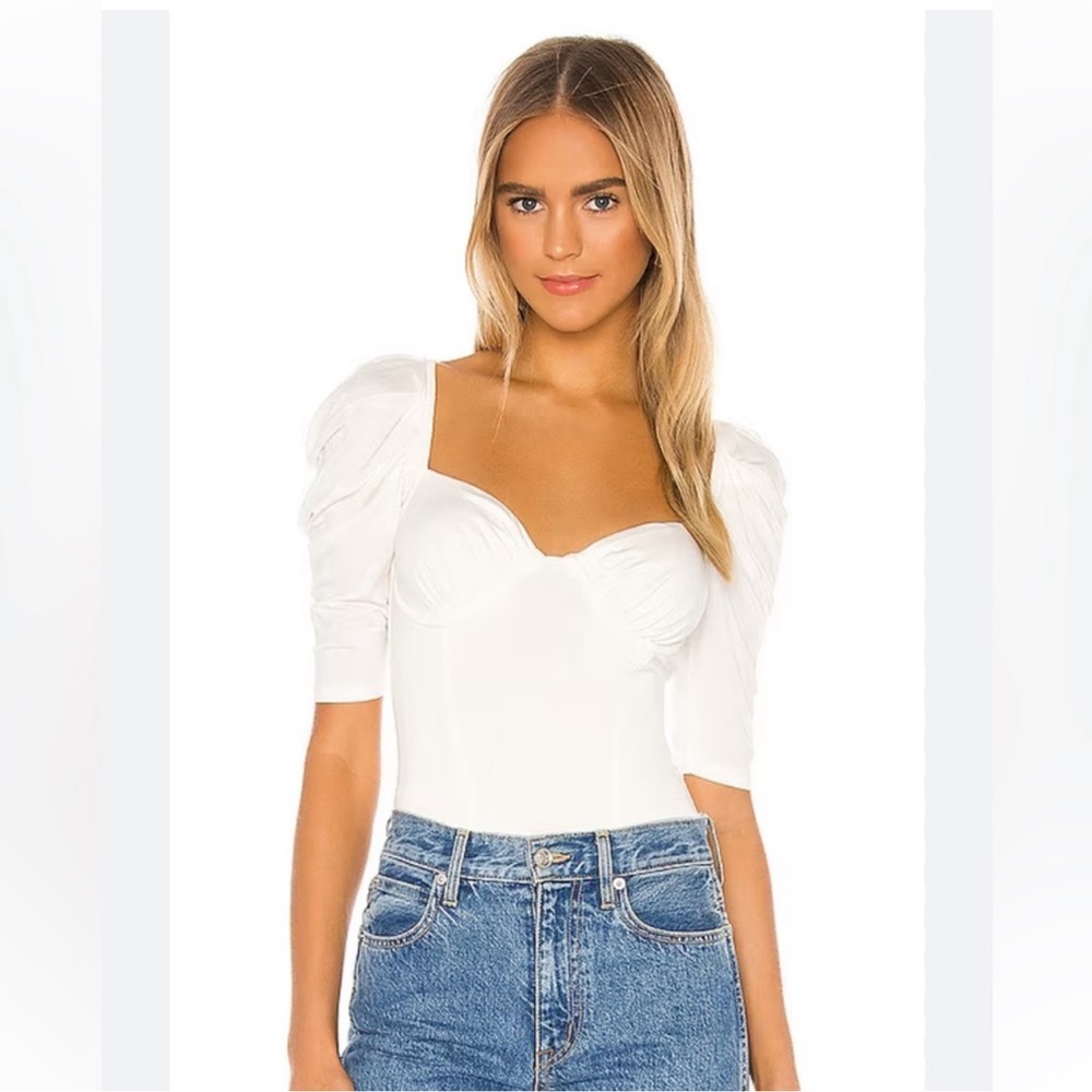 MAJORELLE Savan Bodysuit in Ivory Bustier Style Stretch NWT Size Small - Picture 1 of 11